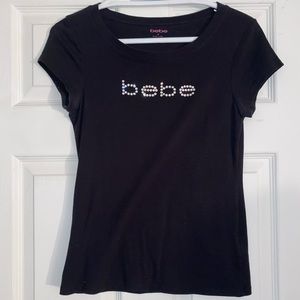 bebe | rhinestone short sleeve tee